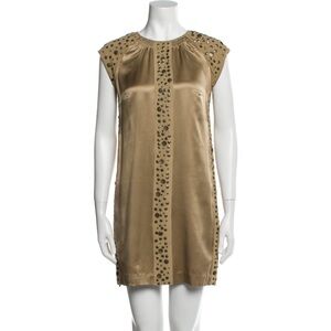Adam Lippes Silk Mini Dress in Grey